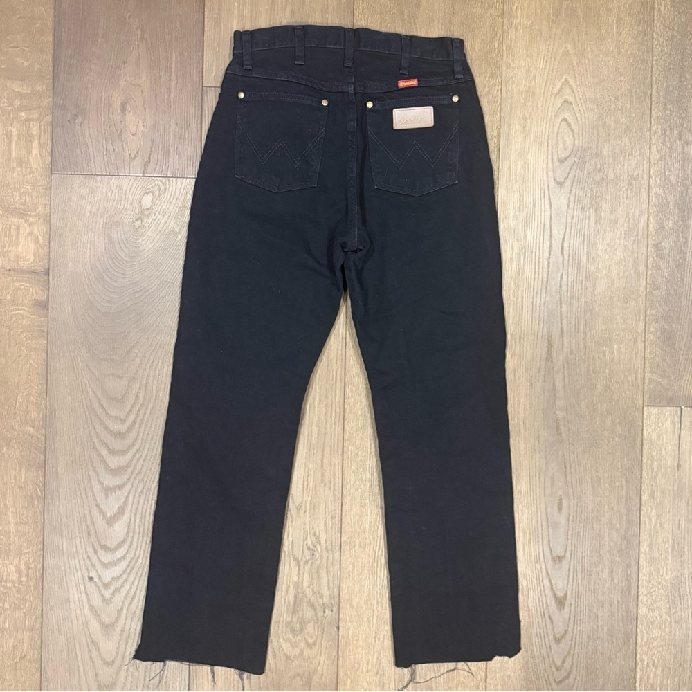 Vintage Wrangler Black Cowboy Cut Slim Fit Tapered High Rise Jeans - Picture 2 of 9
